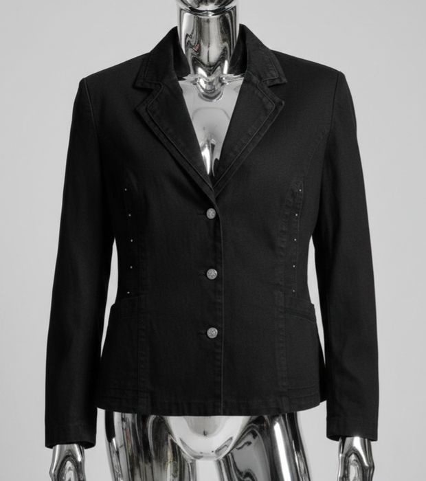 Lafei nier Elastyczny jeansowy żakiet cyrkonie plus size 6XL 48 50