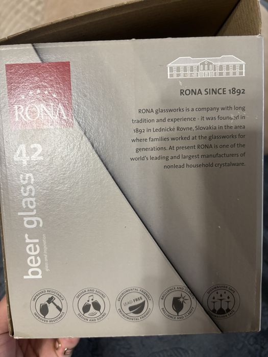 Набір келихів для пива Weizen Beer, Rona, 420мл, 6шт