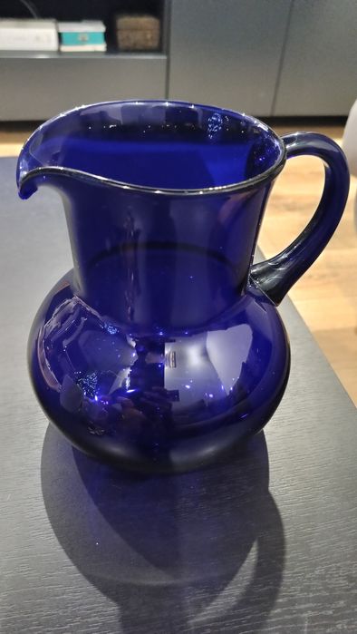 Szklany dzban - kobalt - Vinted - PRL