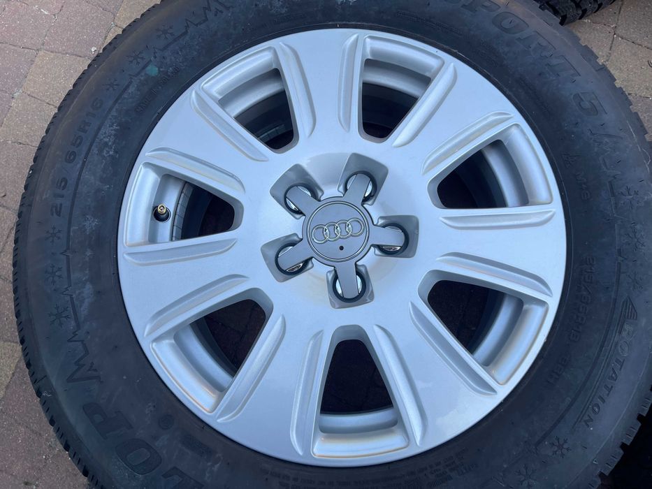 4138. Alufelgi 16" koła zimowe Audi Q3 oryginalne 5x112 ET33 215/65/16 Dunlop 8.8mm