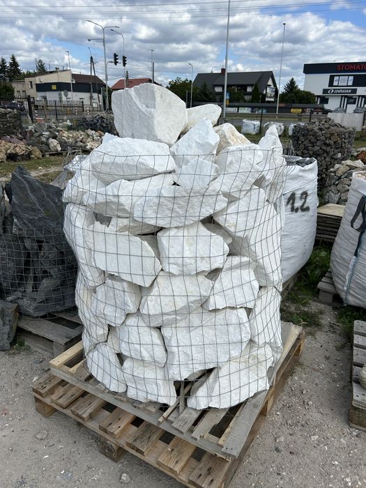 ŚNIEŻNOBIAŁA SKAŁA THASSOS Kamień do Ogrodu Skałka Monolit Akwarium