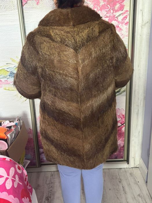 Futro damskie z nutrii w jodełke L