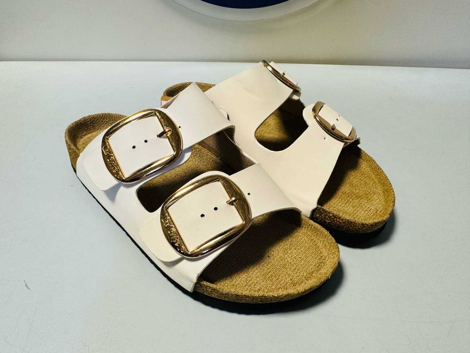 Lee Cooper klapki białe damskie z klamrami 40 - 41