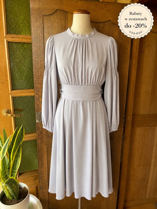Dazy | Elegancka sukienka maxi w odcieniach szarości