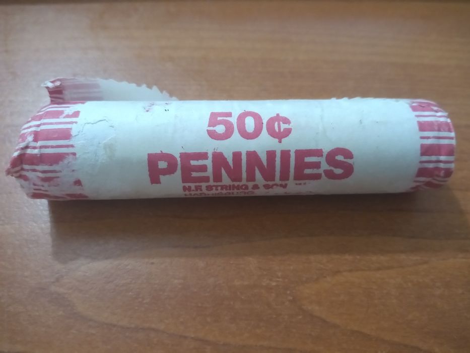 Rolo de 50 moedas de 1 penny de 2010
