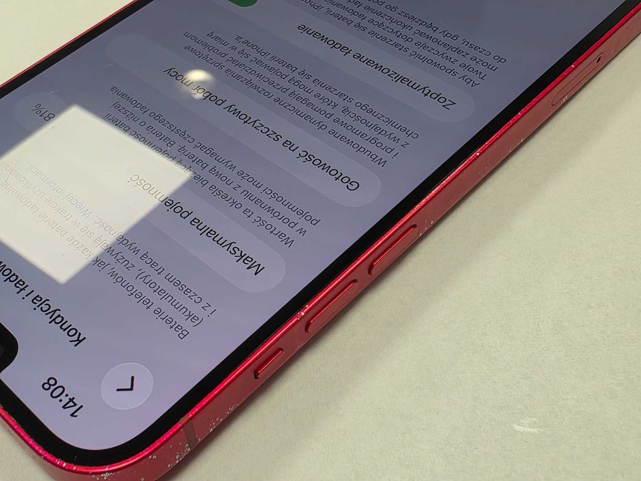 iPhone 14+ Plus 128GB/ Red/ Czerwony/ BAT 81%/ Grade B do C/ + ładowarka/ technicznie OK