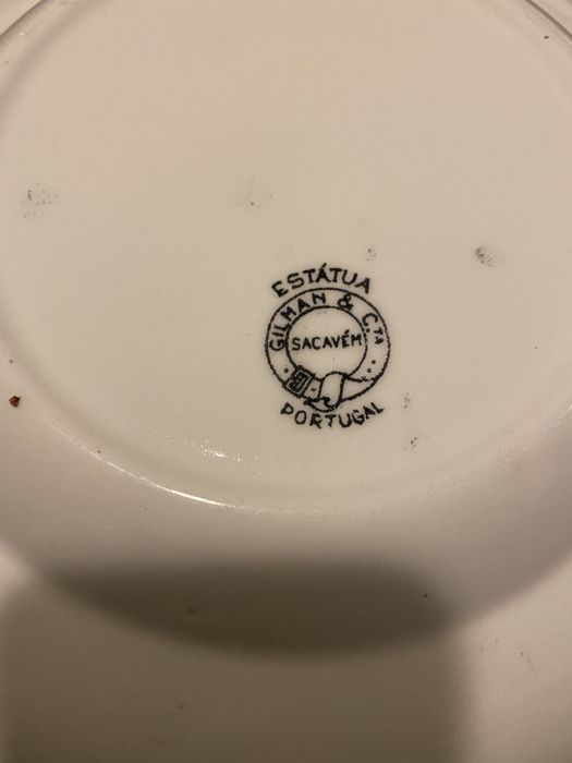 4 Pratos de sopa Gilman ESTÁTUA Sacavém
