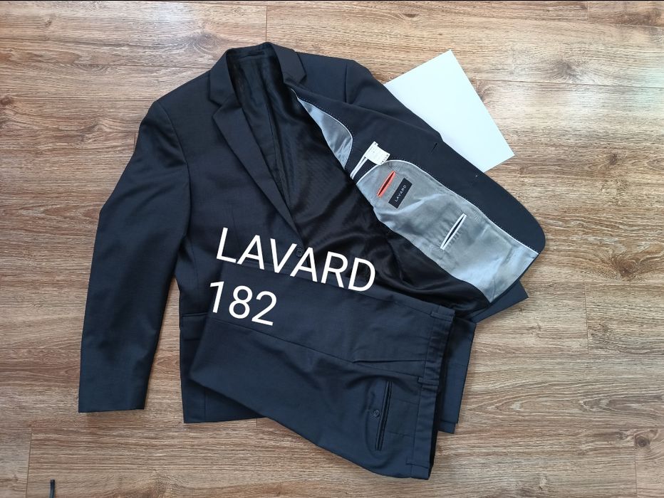 garnitur Lavard spodnie marynarka wzrost 182 wełna wiskoza