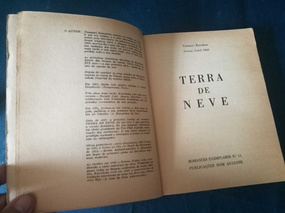 Terra de Neve - Yasunari Kawabata (Publicações Dom Quixote, 1968)