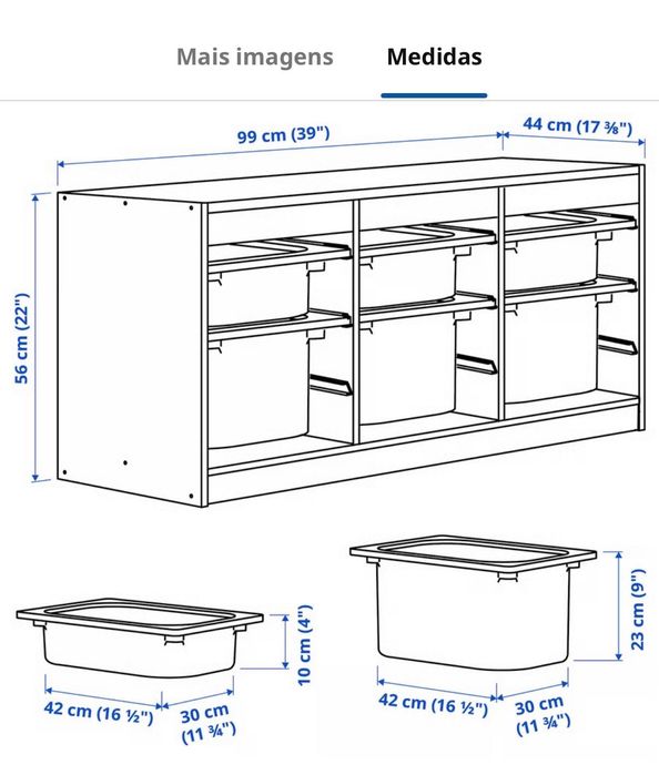 Móvel/cómoda arrumação Trofast Ikea