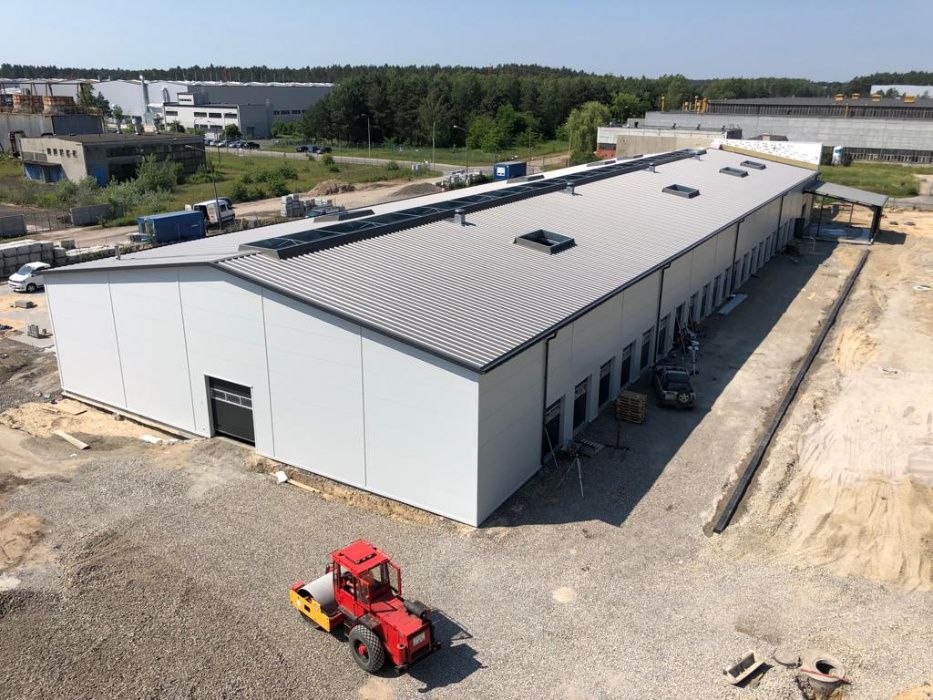 Konstrukcja stalowa hali 1800m2 (25x72x4m)