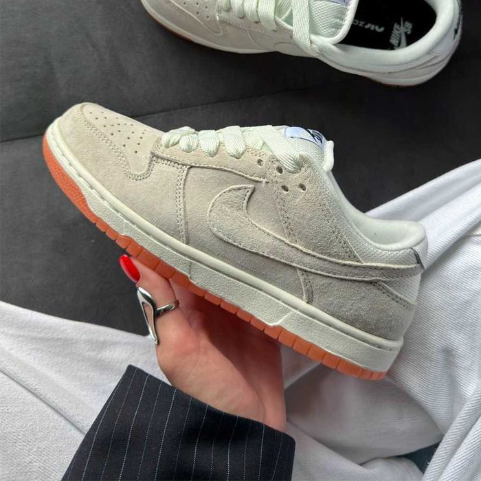 Кеди Nike SB Dunk Pro b Pale Ivory | кросівки Найк СБ Данк Про Палє Айворі бежевого кольору замшеві