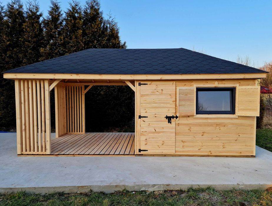 Domek ogrodowy z altaną 3 m x 6m/ (4)