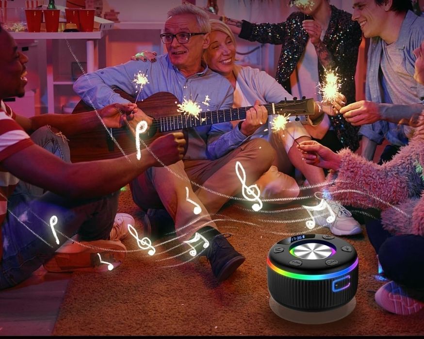 Głośnik Prysznicowy Bluetooth IPX7, LED, FM, Mikrofon,muzyka Bass