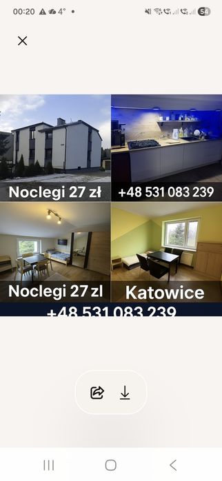 NOCLEGI Katowice 27 zł  Проживання 27 злотих на добу