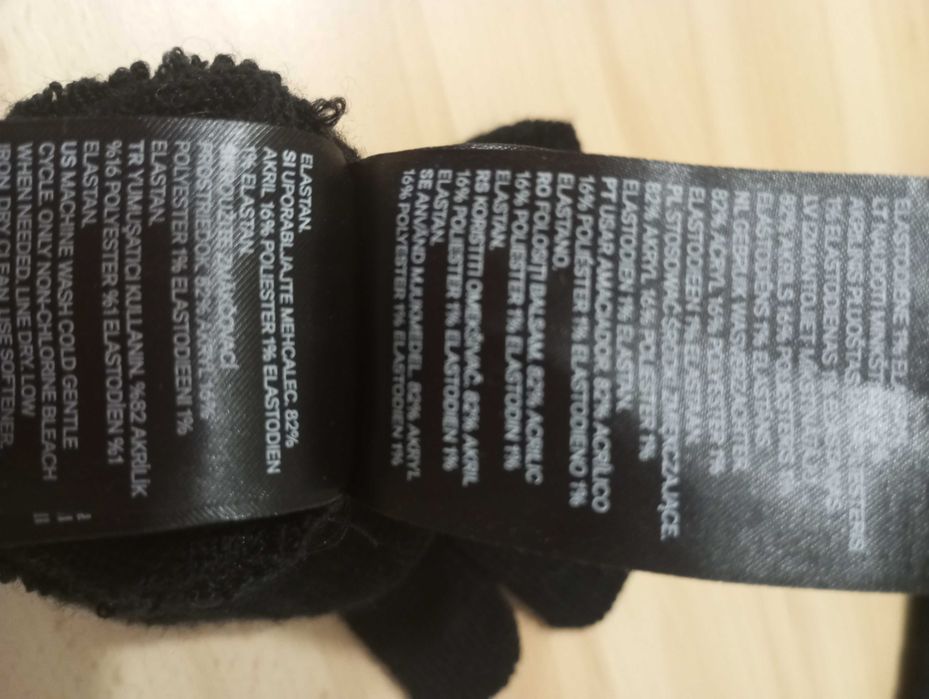 Czarne rękawiczki dzianinowe divided h&m rozm. uniwersalny