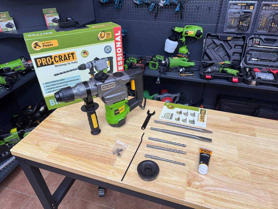 Легкий Перфоратор Прокрафт, 4.5 Дж большая мощность + Гарантия + кейс