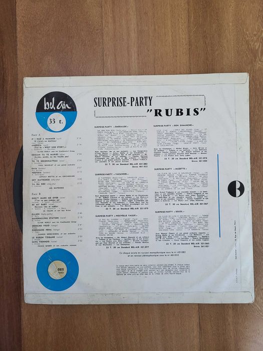Disco Vinil | "Surprise-Party "Rubis"", Vários