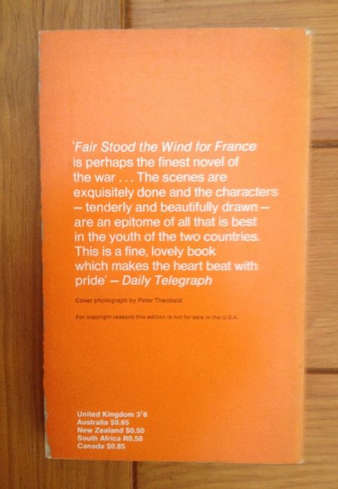 H. E. Bates - Fair stood the wind for France