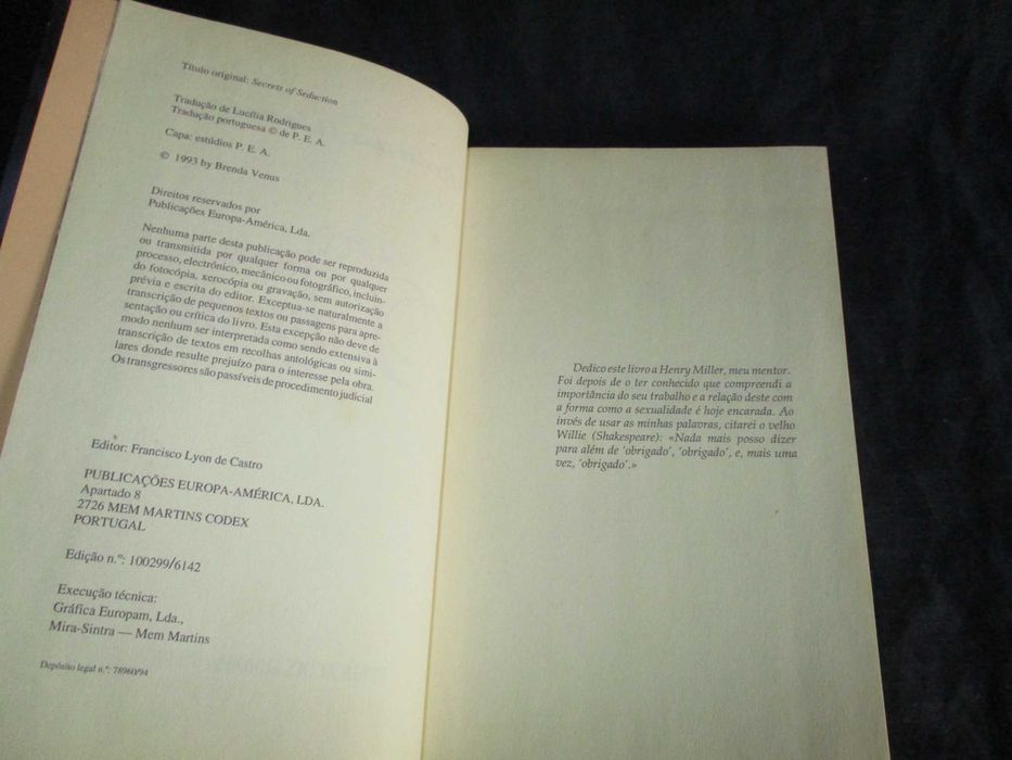 Livro A Arte da Sedução Brenda Venus