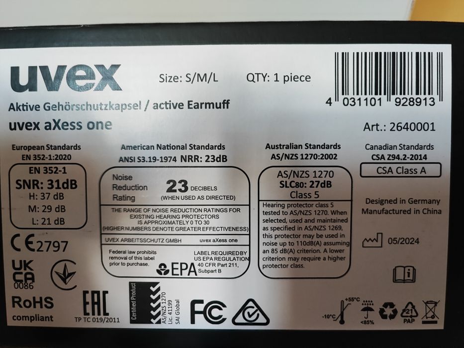 Uvex aktywne słuchawki ochronne z Bluetooth