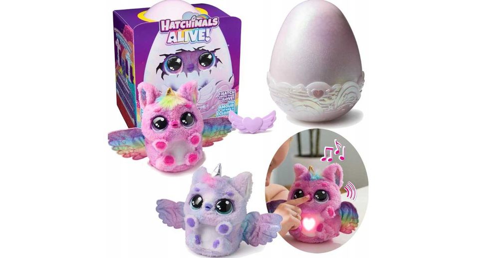 NOWE Hatchimals Alive Pufficorn magiczne interaktywne Jajo Jednorożec