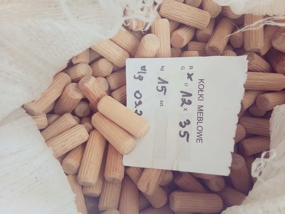 Kołki meblowe  ,kołki ryflowane 12x35mm