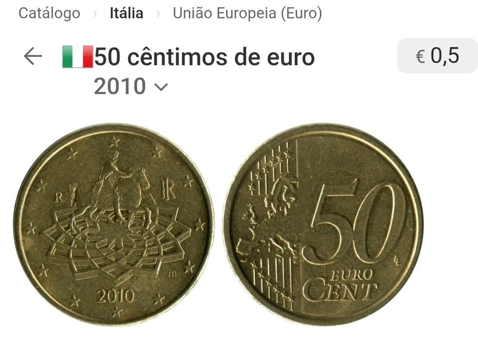 Moeda 0,50€, Itália 2010