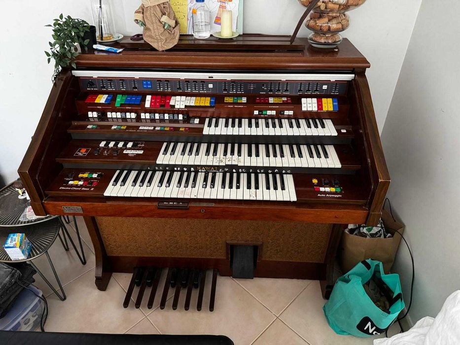 Órgão Elétrico Kawai | 3 Teclados | Pedaleira | Vintage