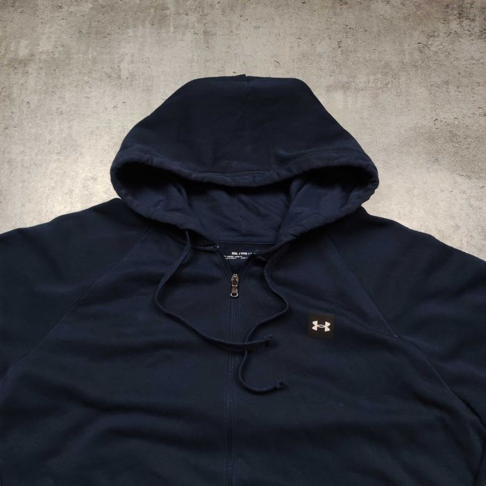 MĘSKA Bluza PREMIUM Bawełna Granatowa z Kapturem Under Armour Logo
