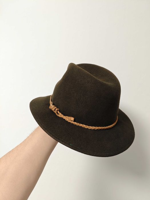 Капелюх р58 чоловічий фетровий мисливський хакі олива stetson фетровий