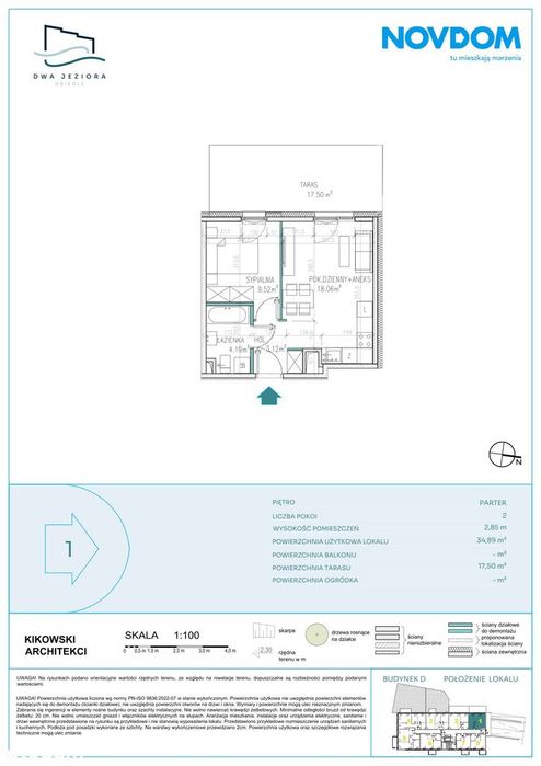 2 pokojowe mieszkanie 34 m² z tarasem - Dwa Jeziora - Olsztyn - Widok 2
