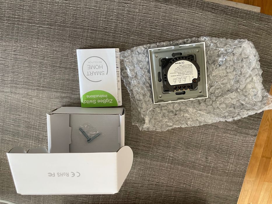 2 Interruptores Zigbee Desire - 3 Gang - 86x86mm - Vidro Branco - Tuya