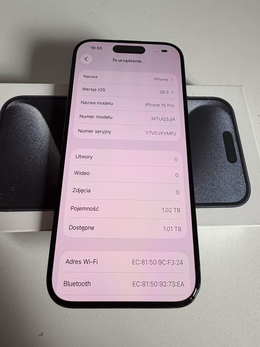 Bateria 95% iPhone 15 Pro 1TB Titanium Black