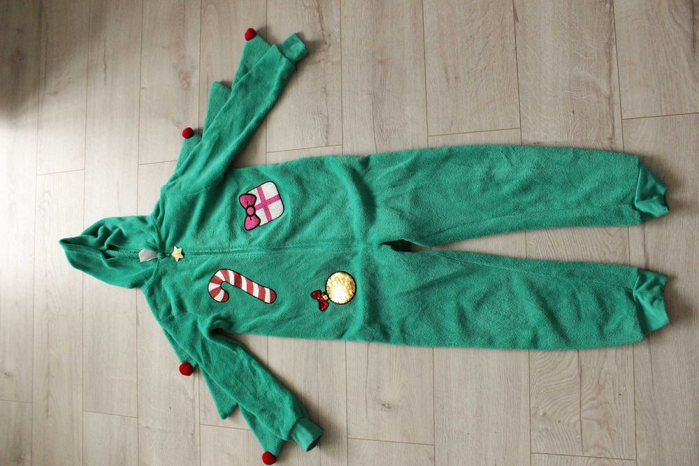 Новогодняя пижама-елочка H&M, возраст 8-10, рост 134/140