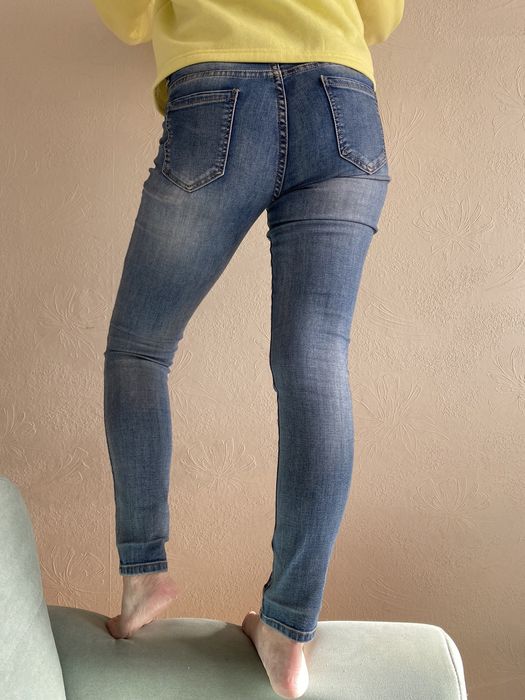 Luxxury 38 S jeansy skinny niebieskie koraliki rurki