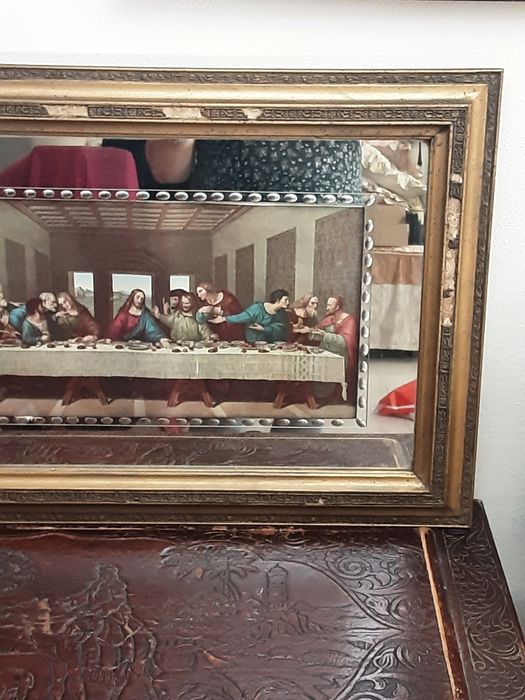 Quadro  Última ceia de Jesus Cristo com mais de 100 anos