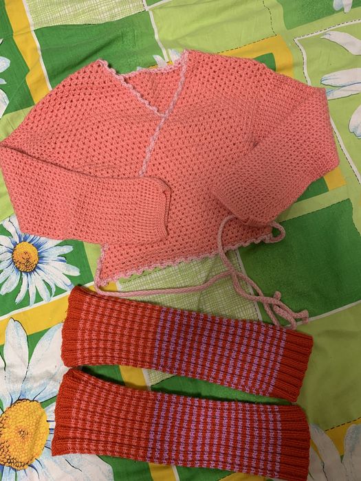 Теплая кофта разогревка и гетры для гимнастики