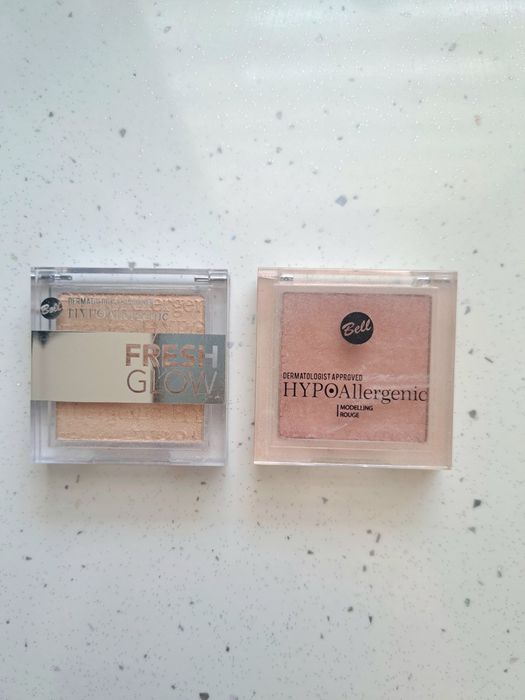Zestaw kosmetykow bell hypoallergenic roz rozswietlacz cien fresh glow