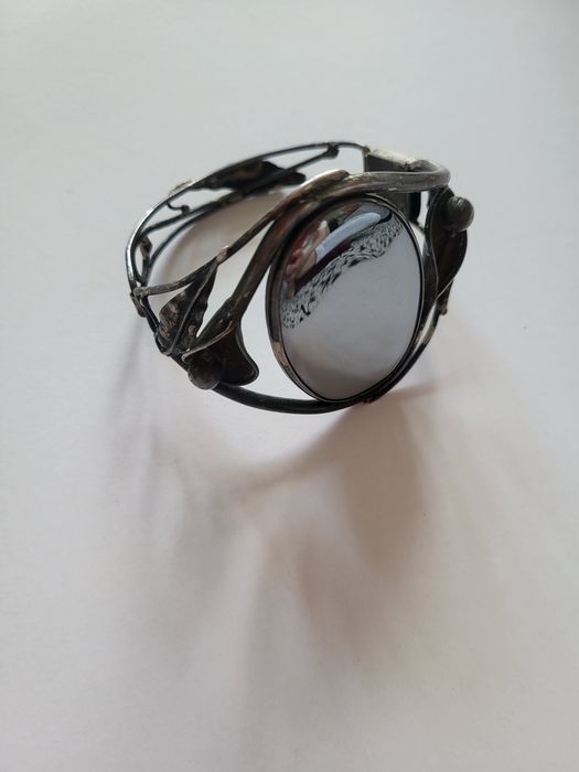 Srebrna bransoletka z hematytem