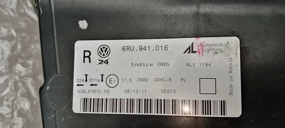 Фара VW Polo седан -(2012-2015) - 6RU.941 016