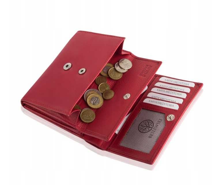 Betlewski portfel skóra naturalna czerwony BPD-SS-11 - kobieta ttst91