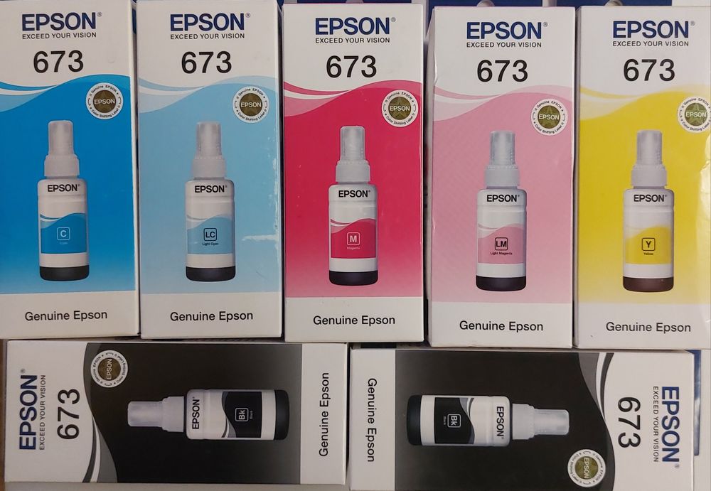 Комплект оригінальні чорнила Epson 673 з додатковим чорним