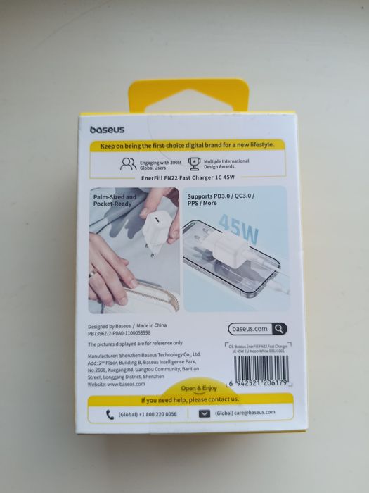 Baseus 45w Gan FN23 зарядное устройство Новое