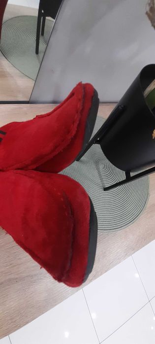 Buty męskie mokasyny czerwone 41