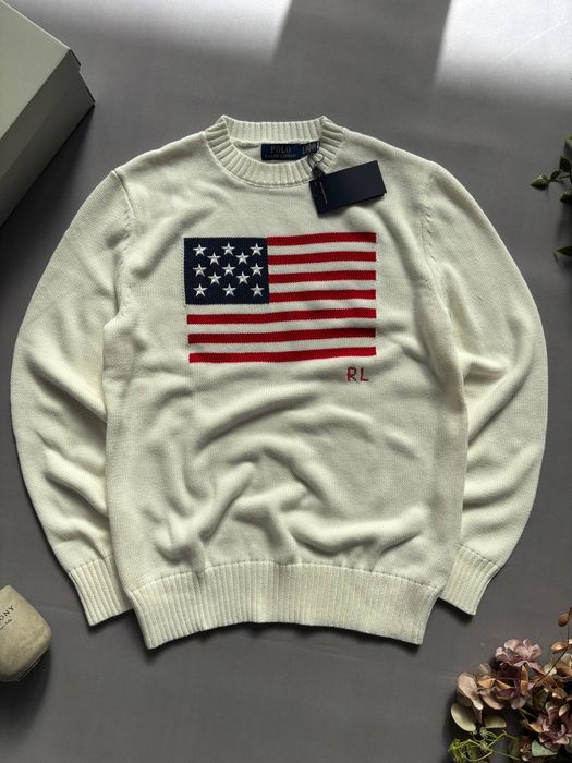 [БЕЗ ПРЕДОПЛАТ] Polo Ralph Lauren USA Sweater White поло ральф лорен