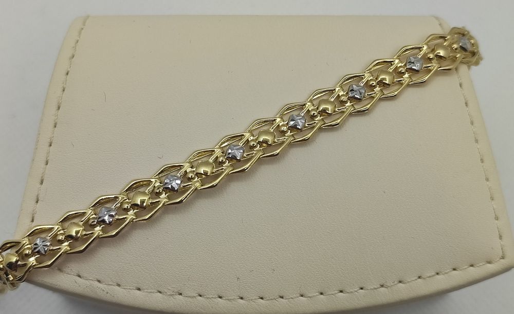 Nowa złota branzoletka 20cm.. Złoto 14k/585. Piękny splot. Idealna