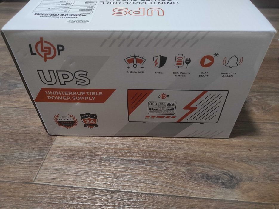 ДБЖ LogicPower LPM-PSW-1500VA 12V(1050Вт) Black з правильною синусоїдою