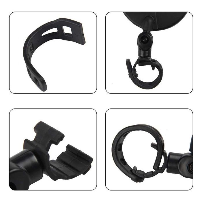 Espelho redondo enduro abraçadeira borracha