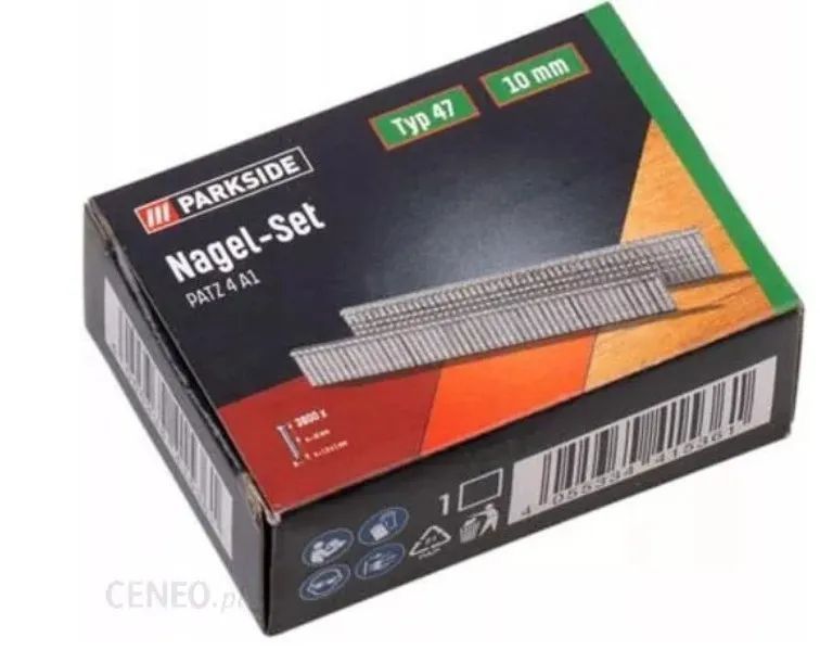 Gwoździe Parkside Sztyfty, 15x 3800 sztuk, 10 mm, zszywki Typ 47 Pat 4